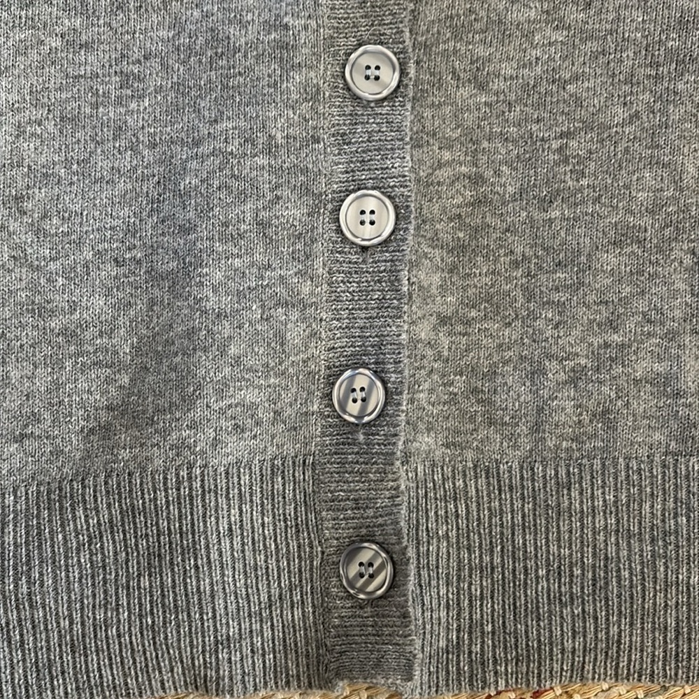 IVORY ELLA “Alexis Safari Sunrise Longline Wool Blend Grey Cardigan Sweater” - Picture 2 of 6